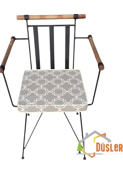 40X40 Gri Desen Su ve Leke Itici Fermuarlı Bağcıklı Beyaz Biyeli Sandalye Minderi 5 cm modelleri