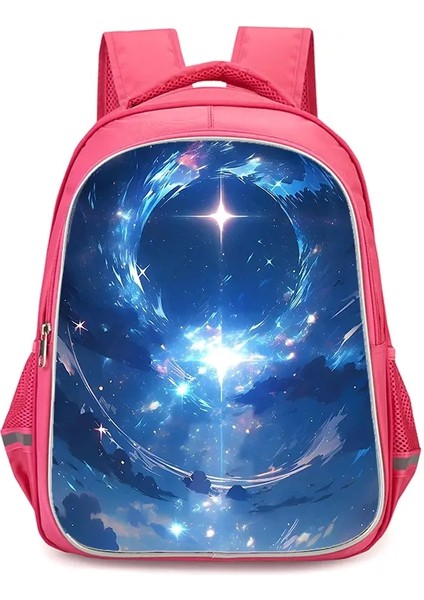 Çift Fermuarlı Cepli Kızlar Okul Sırt Çantası, Pembe Çizgi Film Yıldızlı Gökyüzü Okul Çantaları, Öğrenci Öğrencileri Için Dalı 16 Inç Çocuk Çantaları Renk: COLOR006 (Yurt Dışından)