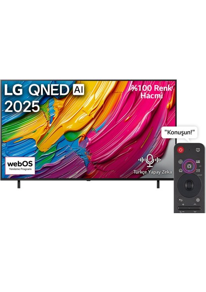 55QNED80A6A 55'' 140 Ekran Uydu Alıcılı 4k Ultra HD Smart webOS QNED TV