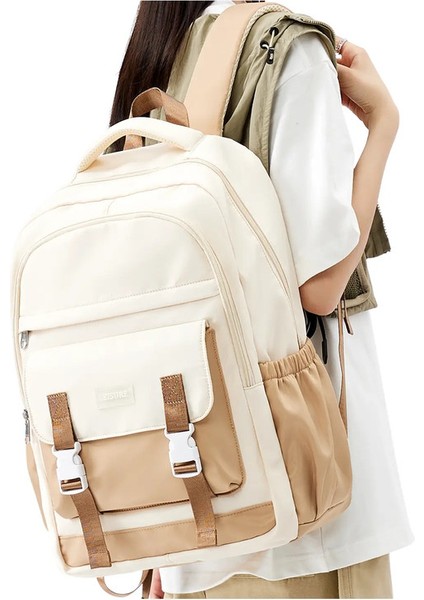 Öğrenciler Için Sırt Çantaları Yüksek Kapasite Koleji Kadınlar Sırt Çantası Dizüstü Dizüstü Dizüstü Bilgisayar Çantası Kız Kitap Çantası Seyahat Sırt Çantası Estetik Bagscolor: Bej (Yurt Dışından)