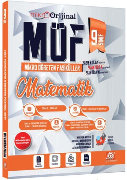 Mikro Orjinal 9. Sınıf Matematik (Möf) Mikro Öğreten Fasiküller modelleri