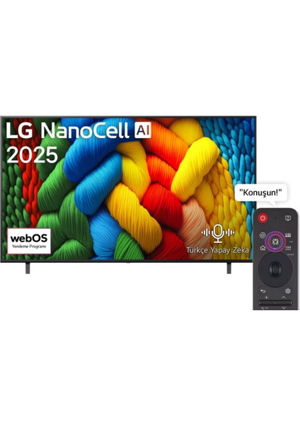 75NANO80A6B 75'' 191 Ekran Uydu Alıcılı 4K Ultra HD Smart webOS Nanocell TV