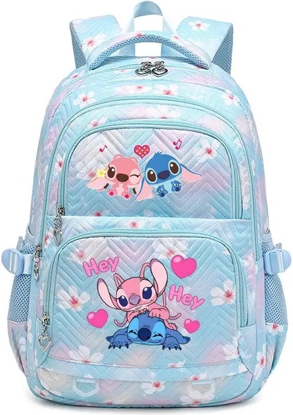 Lilo Stitch Su Geçirmez Kadınlar Sırt Çantası Kadın Seyahat Çantası Kızlar Prenses Sırt Çantaları Genç Kızlar Için Okul Çantası Kitap Çantası Mochila Renk: Mavi1 (Yurt Dışından)
