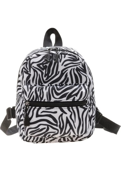Şık Sevimli Kızlar Sırt Çantası Taşınabilir Mini Kadın Bayanlar Seyahat Omuz Çantası Tuval Şeyler Çocuk Okul Çantası Çiçek Baskı Renk: Zebra (Yurt Dışından)