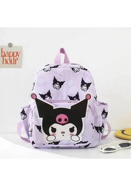 Kawaii Hello Kitty Kuromi Cinnamoroll Sırt Çantaları Sevimli Karikatürüm Melody Pochacco Pompom Purin Anime Depolama Okul Çantası Sak A Dos Renk: Kuromi/boyut: 24X28X10 (Küçük) (Yurt Dışından)