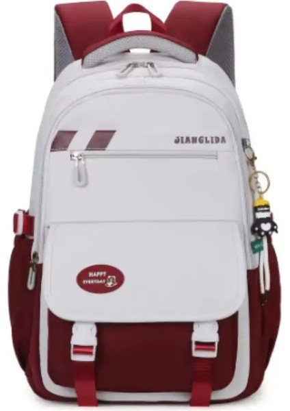 2025 Trend Bireysellik Öğrenci Sırt Çantası Büyük Kapasite Moda Boy Backpack Bilgisayar Çantası Okul Çantası Renk: Gösterildiği Gibi (Yurt Dışından)