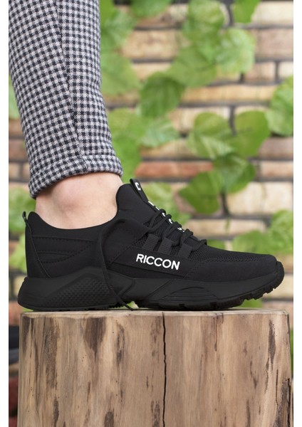 Siyah Sneaker 0012072 Unisex Düz Topuklu Tekstil Malzeme Ortopedik Tabanlı modelleri