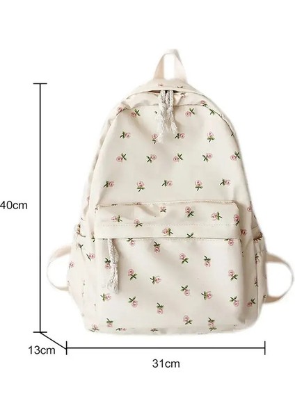 Koreli Öğrenci Okul Sırt Çantası Çiçek Beyaz Okul Çantaları Genç Kızlar Için Sevimli Kadınlar Sırt Çantası Marka Kitap Çantası Naylon Sırt Çantası: Çiçek (Yurt Dışından)