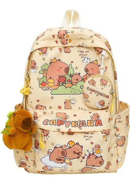 Sevimli Capya Sırt Çantası Kızlar Erkekler Öğrenci Öğrenci Genç Çocuk Sırt Çantası Kadın Sevimli Gündelik Okul Çantaları Çocuk Doğum Günü Toycolor: Kahve (Yurt Dışından)
