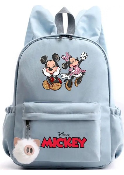 Mickey Minnie Mouse Sırt Çantası Kızlar Erkekler Erkekler Genç Rucksack Casual School Bags Seyahat Tavşan Kulakları Sırt Çantaları Mochila Renk: 004 (Yurt Dışından)
