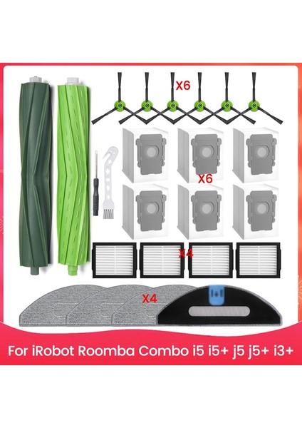 Combo I5, I5+, J5, J5+, I3+ Vakum Aksesuarları Seti Ana Yan Fırça Hepa Filtreleri Paspas Pedleri (Yurt Dışından) fiyatları