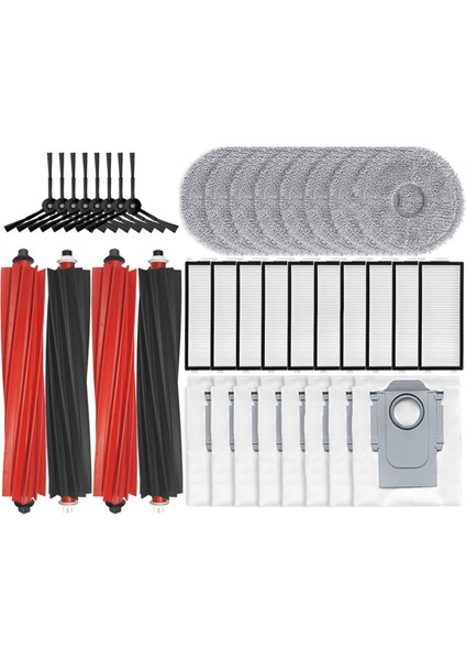 V20 / P10S Pro Robot Süpürge Parçaları Ana Yan Fırça Paspas Filtre Toz Torbası Yedek Parçaları (Yurt Dışından)