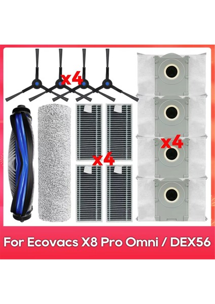 X8 Pro Omnı / DEX56 Yedek Parça Aksesuarları Ana Yan Fırça Hepa Filtre Paspas Bezi Toz Torbası Takımı Değiştirme (Yurt Dışından)
