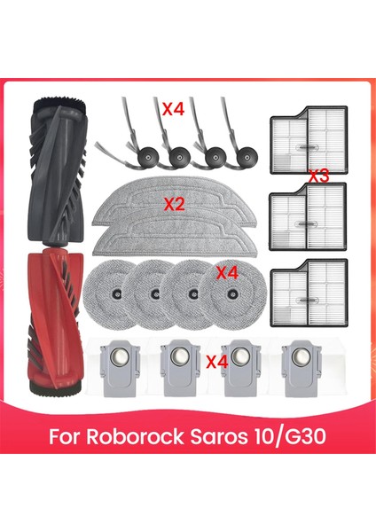 Saros 10/G30 Elektrikli Süpürge Ana Yan Fırça Hepa Filtreler Paspas Pedleri Toz Torbaları Yedek Parçaları (Yurt Dışından)