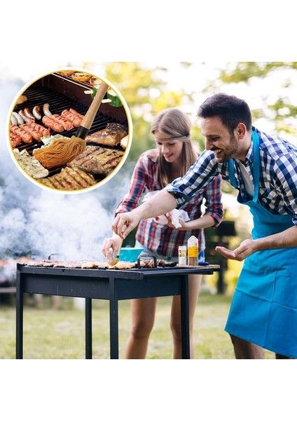 6 Adet 18 Inç Izgara Paspası, 6 Ekstra Yedek Başlık, Uzun Ahşap Saplı Barbekü Sosu Paspas Fırçası (Yurt Dışından) fırsatları