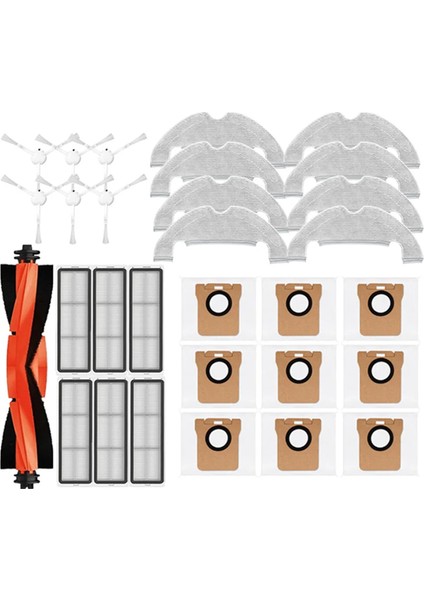 Robot Vakum X10 Yedek Parçaları Ana Yan Fırça Hepa Filtre Paspas Bezi Toz Torbası Yedek Aksesuarları (Yurt Dışından)