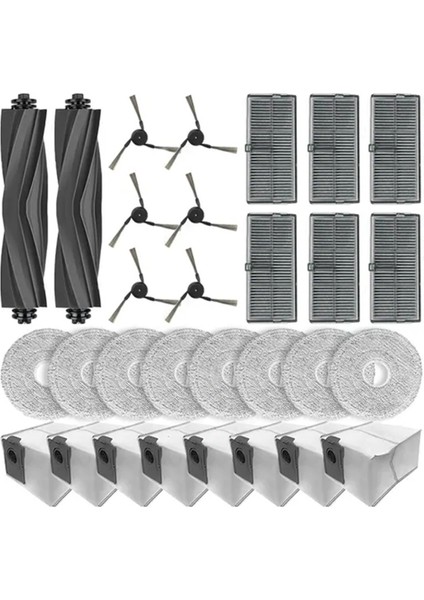 X40 Master Robot Süpürge Ana Yan Fırça Hepa Filtre Paspas Bezi Toz Torbası Yedek Parça Aksesuarları (Yurt Dışından)