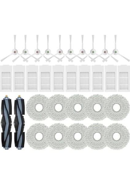 Zemin 3 Istasyonlu Robot Süpürge Yedek Parça Aksesuarları Ana Yan Fırça Paspas Bezi (Yurt Dışından)