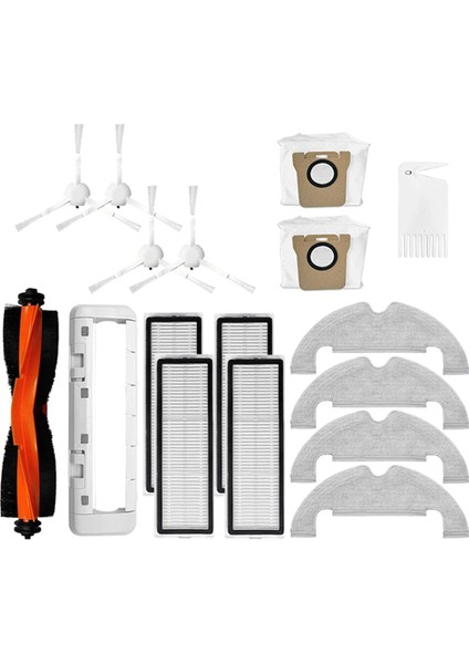 Robot Vakum X10 Robot Vakum Temizleyici Parça Değişimi Ana Yan Fırça Hepa Filtre Paspas Bezi Toz Torbaları (Yurt Dışından)
