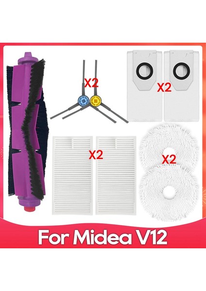 V12 / J12 Ultra Roller Yan Fırça Hepa Filtre Paspas Bezi Toz Torbası Robot Süpürgeler Aksesuar Parçaları (Yurt Dışından) fiyatları