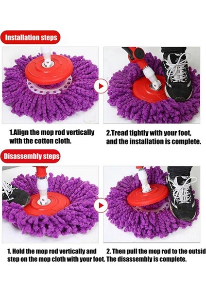 Paspas Yedek Parçaları Zemin 360 Derece Dönebilen Temizlik Paspası Temizlik Alet Seti Mavi (Yurt Dışından) fırsatları