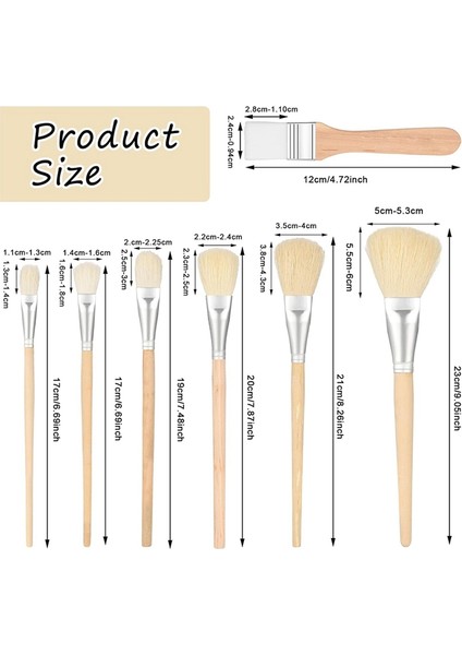 Akrilik Boyama Için Paspas Fırçası, Çeşitli Boyutlarda Akrilik Boya Fırçası Seti, Ahşap Saplı Karıştırma Paspas Fırçaları, 7 Parça Set (Yurt Dışından) modelleri