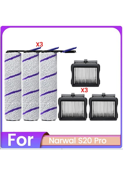 S20 Pro Islak Kuru Elektrikli Süpürge Aksesuarları Kiti Hepa Filtreleri ve Fırça Silindirlerini Içerir (Yurt Dışından)