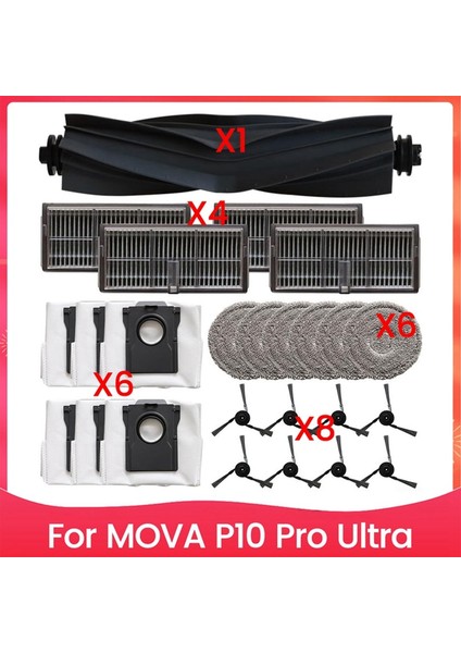 Ultra Robot Süpürge Için P10 Pro Yedek Parçaları Ana Fırça, Toz Torbaları, Filtreler, Paspas Bezleri Seti (Yurt Dışından) indirimleri