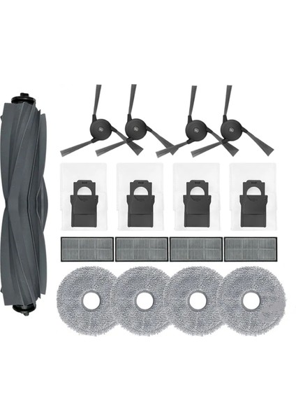X40 X40 Pro Robot Süpürge Yedek Parça Aksesuarları Ana Yan Fırça Hepa Filtre Paspas Bezi Toz Torbaları (Yurt Dışından)