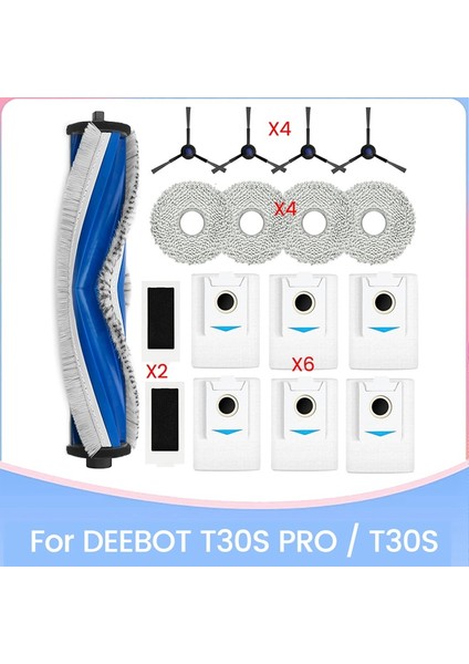T30S Pro / T30S Robot Süpürge Aksesuarları, Ana Yan Fırça, Hepa Filtre, Paspas Bezi, Toz Torbaları (Yurt Dışından) fiyatları
