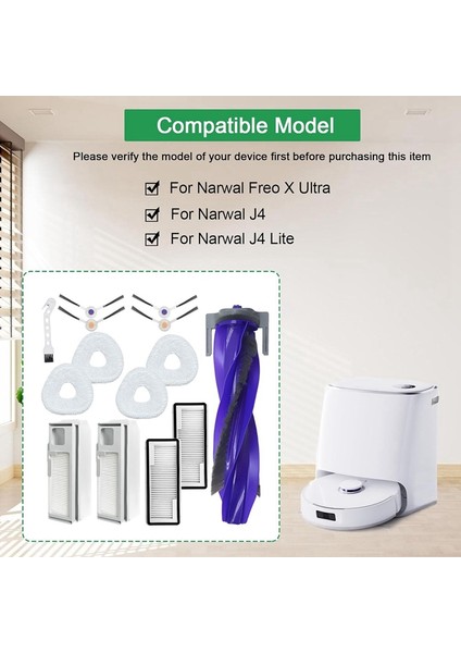 Freo x Ultra / J4 / J4 Lite Aksesuarları Ana Yan Fırça Hepa Filtre Torbaları Paspas Bezi Yedek Parçaları (Yurt Dışından) indirimleri