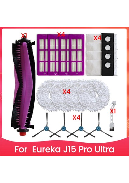 J15 Pro Ultra Ana Yan Fırça Filtresi, Paspas Bezi, Toz Torbası, Robot Süpürge Parçaları Için Yedek Parçalar (Yurt Dışından)