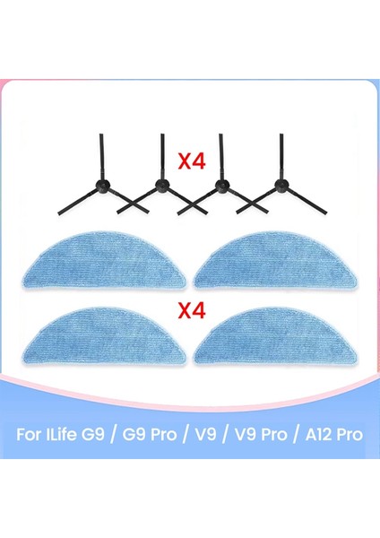 G9 / G9 Pro / V9 / V9 Pro / A12 Pro Elektrikli Süpürge Yedek Parçaları Için 8 Adet Elektrikli Süpürge Yan Fırçalı Elektrikli Paspas Bezi (Yurt Dışından) fırsatları