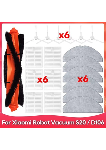 Robot Süpürge S20/D106 Parçaları Yan Ana Fırça Hepa Filtre Paspas Bezi Yedek Parça Kiti Aksesuarları (Yurt Dışından) fırsatları