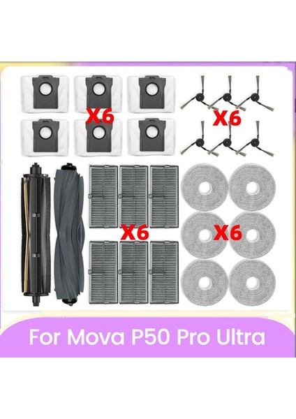 P50 Pro Ultra Elektrikli Süpürge Parçaları Için Saç Kesme Anti-Silindir Fırçası Yan Fırça Filtresi Paspas Bezi Toz Torbası (Yurt Dışından) modelleri