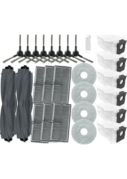 E30 Ultra Vakum Yedek Parçaları Ana Yan Fırça Hepa Filtre Paspas Bezi Toz Torbası Aksesuarları (Yurt Dışından)