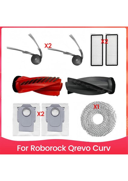 Qrevo Curv Robot Süpürge Aksesuar Seti Ana Yan Fırça Hepa Filtreler Paspas Pedleri Toz Torbaları (Yurt Dışından)