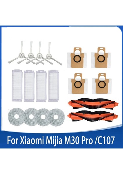 M30 Pro C107 Elektrikli Süpürge Için Aksesuar Seti Yedek Parçalar Paspas Bezi Toz Torbası Hepa Filtre Ana Yan Fırça (Yurt Dışından) indirimleri