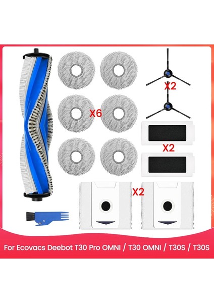 T30 Pro Omnı / T30 Omnı / T30S / T30S Kombo Ana Yan Fırça Hepa Filtreleri Paspas Torbaları Için Aksesuar Seti (Yurt Dışından) fiyatları