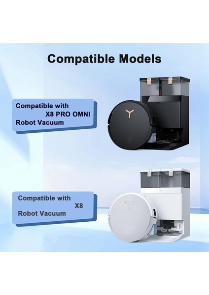 X8 Pro Omni/x8 Omni Elektrikli Süpürge Parça Değiştirme Kiti Ana Yan Fırça Hepa Filtre Paspas Bezi (Yurt Dışından) indirimleri