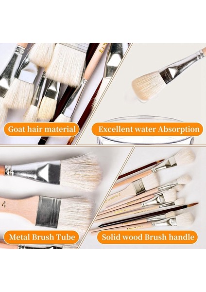 Akrilik Boyama Için Paspas Fırçası, Seramik, Keçi Kılı Karışımı Paspas Fırçası Seti, Seramik, Akrilik Boya Için 10 Adet Sır Fırçası (Yurt Dışından) fırsatları