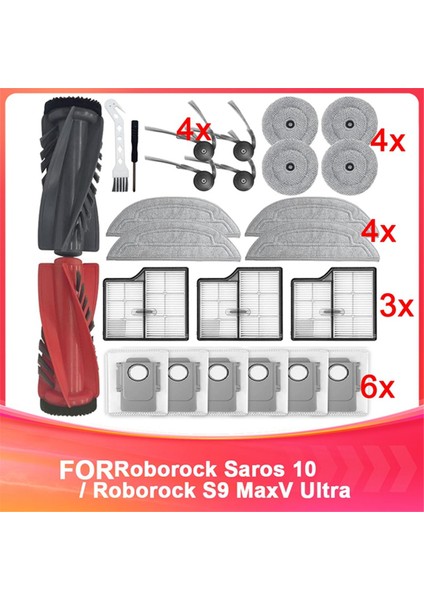 Saros 10/G30/S9 Maxv Ultra Elektrikli Süpürge, Ana Fırça, Filtre, Paspas ve Toz Torbaları Için Yedek Aksesuar Seti (Yurt Dışından)