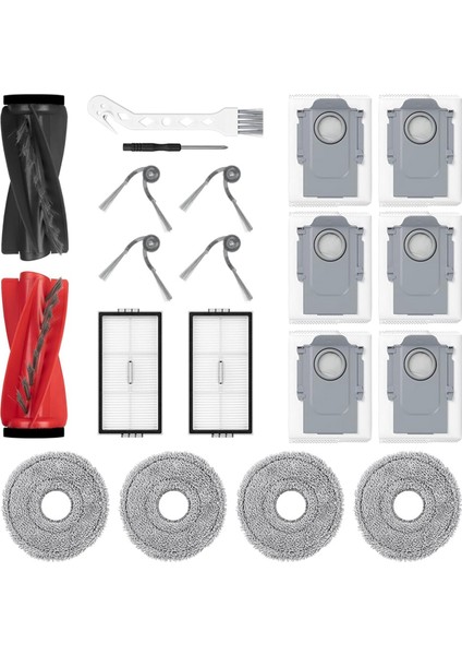 Saros 10R Robot Süpürge Yedek Aksesuarları Ana Yan Fırça Hepa Filtre Paspas Pedleri Toz Torbaları (Yurt Dışından)