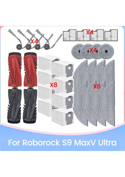 S9 Maxv Ultra Yedek Parça Fırça Hepa Filtre Toz Torbası Paspas Bezi Verimli Ev Temizlik Aksesuarları (Yurt Dışından)
