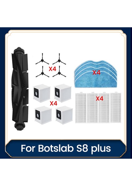 Botslab S8 Plus Robot Süpürge Parçaları Silindir Yan Fırça Filtre Paspas Bezleri Toz Torbası Için 17 Parça Aksesuar Seti (Yurt Dışından) modelleri