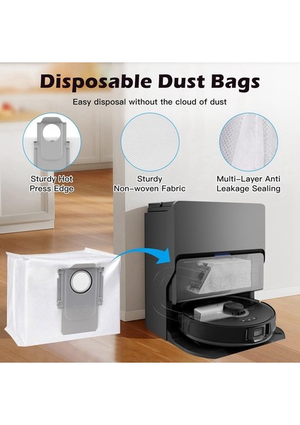 S8 Maxv Ultra Robot Süpürge Aksesuar Seti Ana Yan Fırça Hepa Filtre Paspas Bezi Toz Torbaları (Yurt Dışından) modelleri