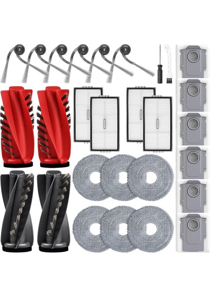Saros 10R Robot Süpürge Aksesuar Seti Ana Yan Fırça Hepa Filtre Paspas Bezi Toz Torbaları (Yurt Dışından)