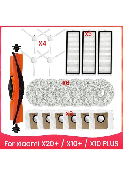 Robot Süpürge X20+ / X10+ / X10 Plus Için Aksesuar Seti, Ana Yan Fırça, Hepa Filtre, Paspas Pedleri, Toz Torbası Parçaları (Yurt Dışından) fiyatları