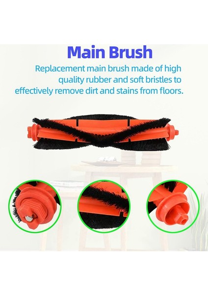 V8 Pro Robot Süpürge Ana Yan Fırça Hepa Filtre Paspas Bezi Yedek Aksesuar Kiti (Yurt Dışından) modelleri