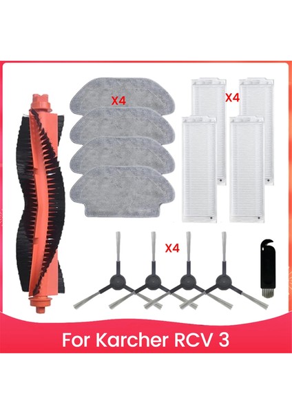 Rcv 3 Elektrikli Süpürge Ana Yan Fırça Hepa Filtreleri Paspas Bezi Yedek Parça Kiti (Yurt Dışından)